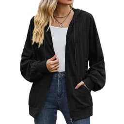 2024 Autumn Winter Women Sweatshirt Zipper Casual Long Sleeve Solid Color Streetwear Hooded Coats Female Loose Harajuku Hoodies