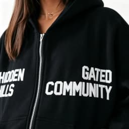 Split Letter Print Zip Up Hoodie For Women Oversized Drawstring Pocket Streetwear Sweat Hoodie