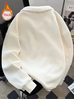 Winter Thick Cartoon Sweatshirt Women Warm Cute Loose Sweet Embroidery Pullover Fashion Turn Down Collar Long Sleeve Kawaii Tops