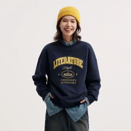 Semir Sweater Women Oversize Heating and Antibacterial 2024 New Winter Embroidered Fleece Top