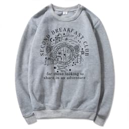 Second Breakfast Club Sweatshirt LOTR The Shire Shirt Literature Bookworm Hoodie Vintage Aesthetic Tops Middle Earth Sweatshirts