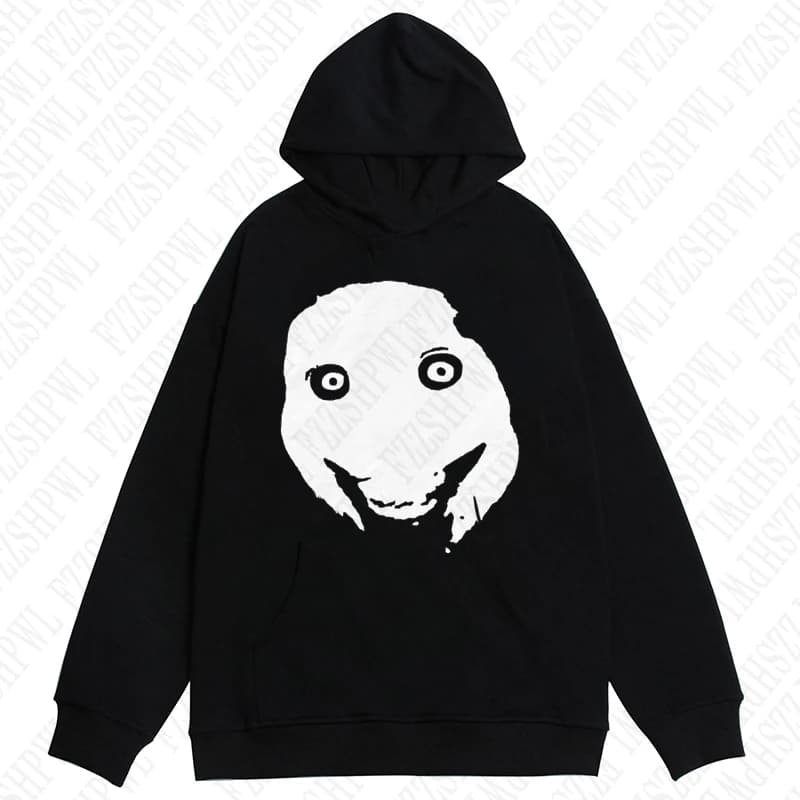 Fashion Kawaii Aesthetics Graphic Print Y2K Hooded Sweatshirt Hip Hop Punk Loose Long sleeve Top Rock Goth Vintage Chic Pullover
