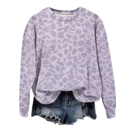 Oversize Sweatshirts For Women Fashion Leopard Printed Long Sleeve Round Neck Tops Plus Size Vintage Casual Pullover Sweatshirts
