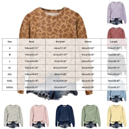Oversize Sweatshirts For Women Fashion Leopard Printed Long Sleeve Round Neck Tops Plus Size Vintage Casual Pullover Sweatshirts