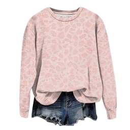 Oversize Sweatshirts For Women Fashion Leopard Printed Long Sleeve Round Neck Tops Plus Size Vintage Casual Pullover Sweatshirts