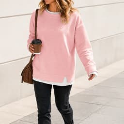 Loose Fit Pullover Hoodie Regular Length American and European Style with Mock Two Regular Thickness Casual Women Sweatshirts