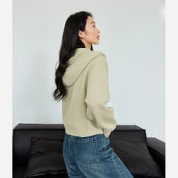 VIMLY Women Light‑khaki Hoodie 2026 Fall Zip‑placket Casual Drop‑shoulder Sweatshirts Fashion Elegant Loose-fit Outerwear A0907