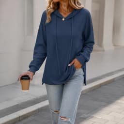 Hooded Pullover Hoodie Loose Fit Streetwear with Long Sleeve Casual American and European Style Regular Thickness Women Hoodie