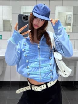 Harajuku Double-breasted Punk Casual Hoodie Y2k Aesthetic Autumn Slim Fit Zipper Hoody Women Streetwear Solid  Grunge Sweatshirt