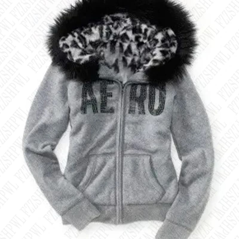 Y2k Hoodies Clothes Women Aesthetic Harajuku Fur Collar Leopard Print Zip Up Hoodies Graphic Retro Hip Hop Punk Streetwear EGirl