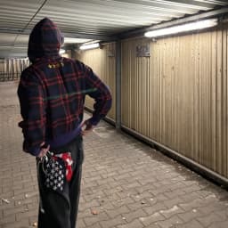 2025 European and American autumn and winter fashion street plaid shirt trend high street wear hooded sweatshirt