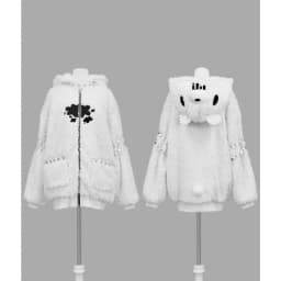 Japanese Gothic Hooded Plush Coat New Autumn Winter Subculture Cool Girl Women's Punk Rivet Lamb Wool Hoodie Jacket Zipper Coat