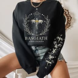 Fourth Wing Sweatshirt Basgiath War College Clothing Violet The Empyrean Series Fourth Wing Book Lover Apparel Women Pullover
