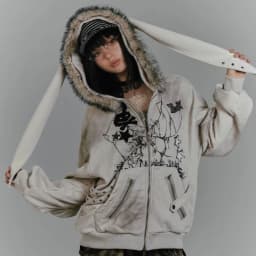 2000s American Vintage Elegant Fur Patchwork Hooded Coat Thicken Korea Zipper Streetwear Loose Y2k Jacket New Winter Women Top