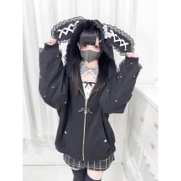 Subculture Punk Style Kawaii Long Sleeve Hoodie Women Casual Cartoon Print Cat Ears Sweatshirt Harajuku Sweet 2025 Autumn
