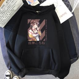 English VTuber Inugami Korone Hoodie Women Anime Kawaii Hoodies Unisex Autumn Winter Harajuku Hooded Sweatshirts Bluzy