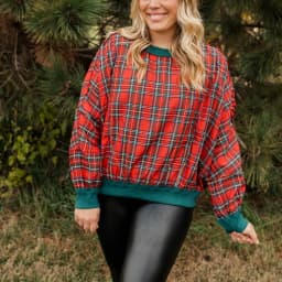 Lamuusaa y2k Women Sweatshirt Fashion Clothing Plaid Print Pullover Long Sleeve Crew Neck Loose Hoodie Top 2000s Streetwear