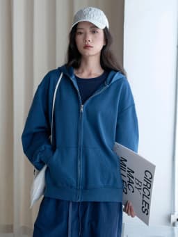 Autumn new style simple and fashionable hooded zipper basic sweatshirt loose casual jacket for women