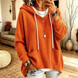 Casual Long Sleeve Sweatshirt Loose Fit with Pullover Irregular Hooded Hoodie Standard Length Women Sweatshirts
