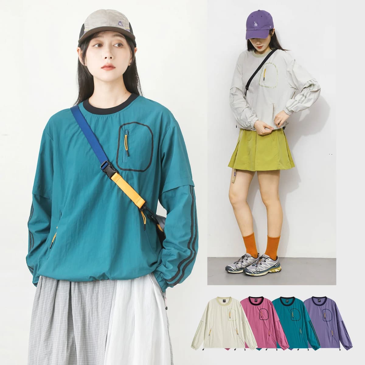 Mountain Outdoor Water-repel Pullover Sweatshirt Jacket Women Loose Casual Quick Dry Sweatshirts T-shirt Tops