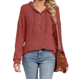 Women's Thick Oversized Minimalist Hoodie Long Sleeve Solid Color Winter Clothing Women's Sweater And Women's Winter Wear