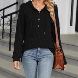 Women's Thick Oversized Minimalist Hoodie Long Sleeve Solid Color Winter Clothing Women's Sweater And Women's Winter Wear