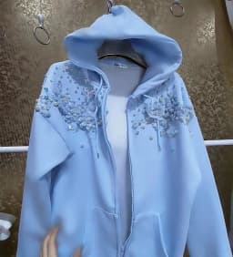 Beaded Sequined Stitch Hoodie Women Cotton Sweatshirts Long Sleeve Outerwears Female Zipper Cardigan Coat 2025 Woman Clothing