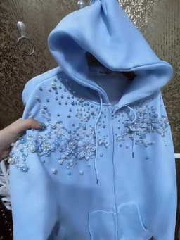 Beaded Sequined Stitch Hoodie Women Cotton Sweatshirts Long Sleeve Outerwears Female Zipper Cardigan Coat 2025 Woman Clothing