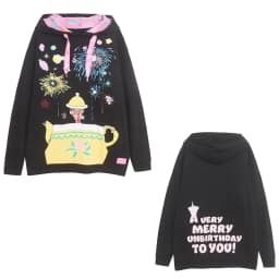 High Quality Fleece Lined Hoodie Women's plus Size mid Length Jacket with Pockets Durable Cotton Polyester Cartoon Print