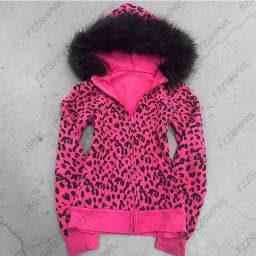 Hip Hop Streetwear Dark Faux Fur Collar Y2K Zip up hoodie Harajuku Graphic Print Punk Clothes Rock Goth Zipper Hoodie sweatshirt