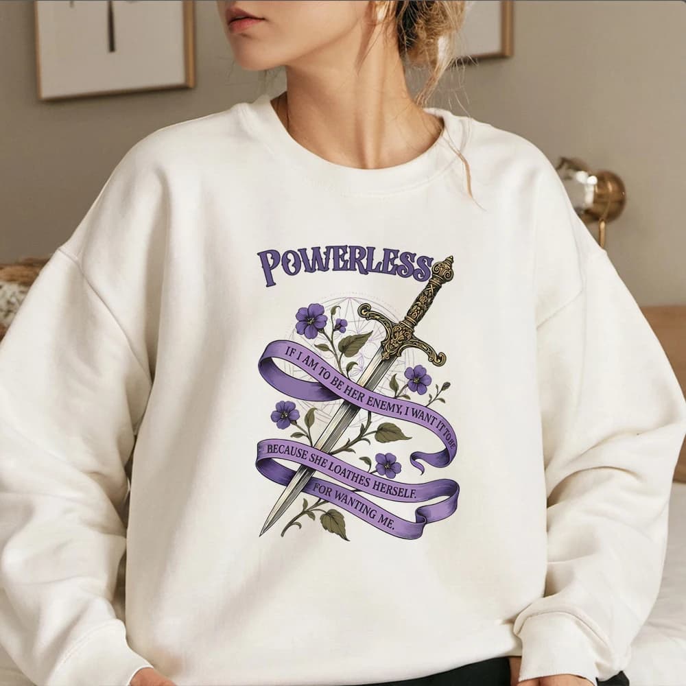 Vicious Little Thing Powerless Sweatshirt Bookish Sweater Romantasy Bookish Hoodie Romantasy Pullover Unisex Book Sweatshirts