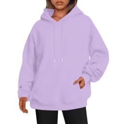 Women's Oversized Drop Shoulder Streetwear Hoodie Long Sleeve Solid Color Loose Fit Casual Mid Long Ribbed Basic Sweatshirt