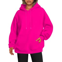 Women's Oversized Drop Shoulder Streetwear Hoodie Long Sleeve Solid Color Loose Fit Casual Mid Long Ribbed Basic Sweatshirt