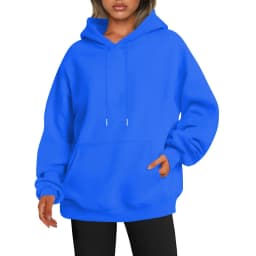 Women's Oversized Drop Shoulder Streetwear Hoodie Long Sleeve Solid Color Loose Fit Casual Mid Long Ribbed Basic Sweatshirt