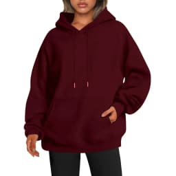 Women's Oversized Drop Shoulder Streetwear Hoodie Long Sleeve Solid Color Loose Fit Casual Mid Long Ribbed Basic Sweatshirt