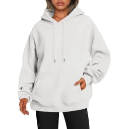 Women's Oversized Drop Shoulder Streetwear Hoodie Long Sleeve Solid Color Loose Fit Casual Mid Long Ribbed Basic Sweatshirt