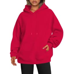 Women's Oversized Drop Shoulder Streetwear Hoodie Long Sleeve Solid Color Loose Fit Casual Mid Long Ribbed Basic Sweatshirt