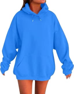 Women's Oversized Drop Shoulder Streetwear Hoodie Long Sleeve Solid Color Loose Fit Casual Mid Long Ribbed Basic Sweatshirt