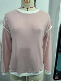 Casual Crew Neck Hoodie Loose Fit American and European Style with Long Sleeve Patchwork Regular Length Pullover for Women