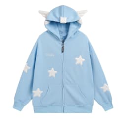 Japanese Dopamine Cute Star Printed Angel Wings Women's Hoodie Autumn American Trendy Street Style Spicy Girl Creative Coat