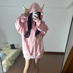 Japanese Dopamine Cute Star Printed Angel Wings Women's Hoodie Autumn American Trendy Street Style Spicy Girl Creative Coat