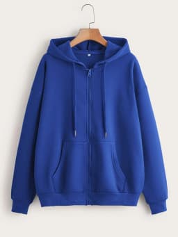 Womens Solid Color Zipper Hoodies Autumn Casual Sportswear Trendy Comfortable Long Sleeved All-Match Pocket Ziop-UP Hoody
