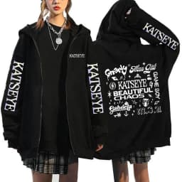 Unisex Hot Gothic Y2k Zipper Sweatshirts Women Graphic Fashion Vintage Streetwear Women's Katseye Print Zip Up Hoodies Clothes