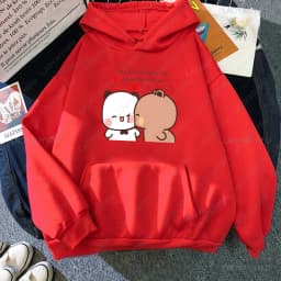 Panda Bear Bubu Dudu Love Heart Sweatshirts Couple Clothing Unisex Casual Streetwear Kawaii Printing Drop Shoulder Sweatshirt