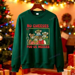 No Cheeses for Us Meeces Sweater Christmas Jumper Carol Sweatshirt Muppet Mice Holiday Sweater Adult Long Sleeve Ropa De Mujer