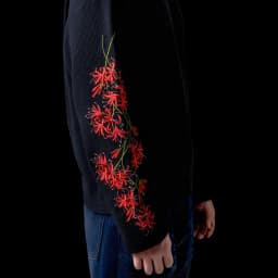Y2K Streetwear Trend Higan Flower Embroidered Long Sleeved Hip Hop Retro Harajuku Waffle T Shirt Couple Punk Loose Sweatshirt