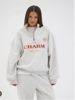 European Retro Badge Letter Printed Half-Zip Lapel Sweater Y2K Fashion Personality Casual Simple Style Sports Women's Streetwear