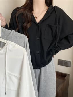 Spring Autumn Women's Hoodie Short Loose Thin Cardigan Style Casual Fashion Outerwear Korean Version Long Sleeve Sweatshirt