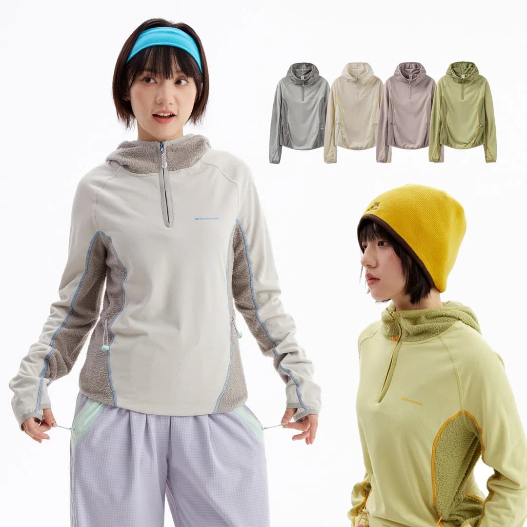 Women Outdoor Splice Fleece Loose Casual Pullover Hooded Sweatshirt Jacket Girls Streetwear Sweatshirts T Shirt Coat Tops