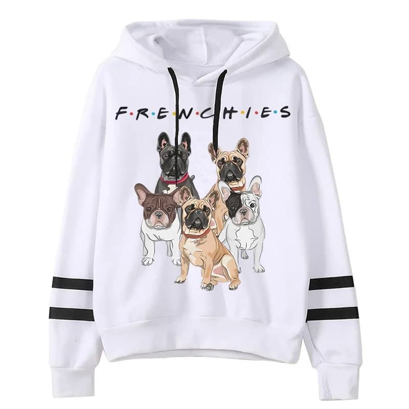 Kawaii French Bulldog Hoodies Casual Fashion Men Clohing High Street Loose Sweatshirt for Women Korean Funny Pullover Dog Hoody
